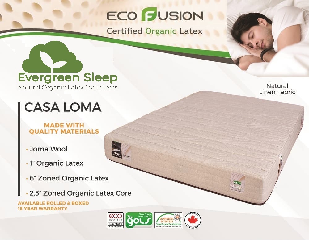 Evergreen eCoutour 100% Certified Organic Latex Firm Mattress Spec NEW