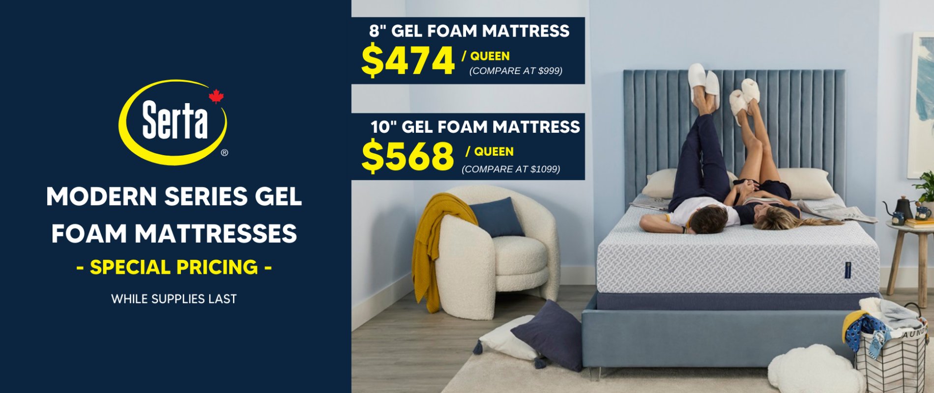 Serta Modern Series Gel Foam Mattress Sale Banner