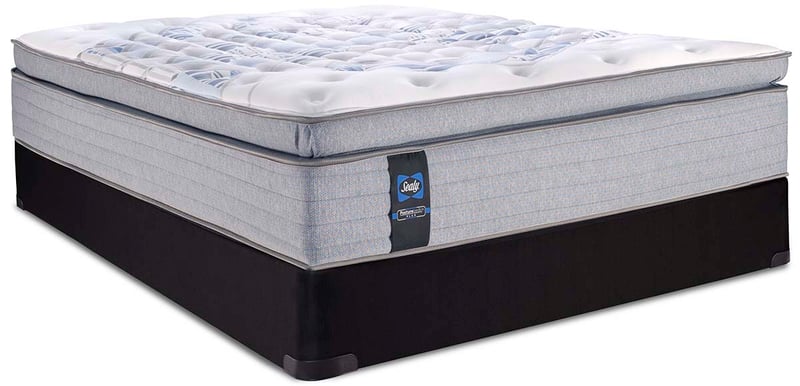 SEALY-SELENE-QUEEN-SEALY Posturepedic 1000 Series Europillowtop Plush Mattress-Queen-A-angle-a