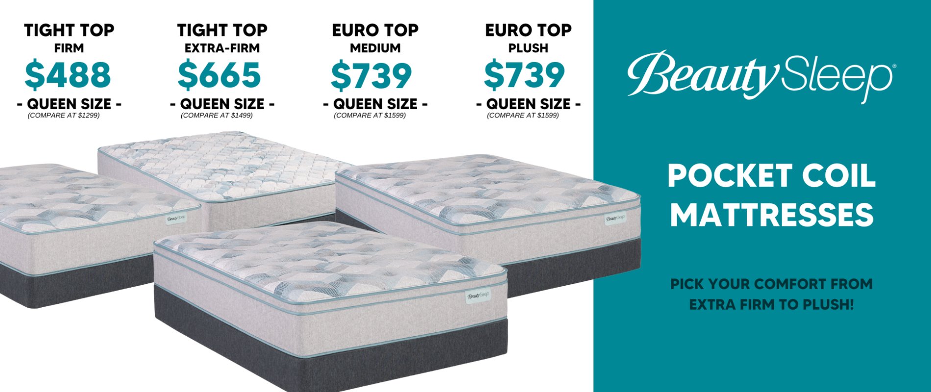 Beautyrest BeautySleep Pocket Coil Mattress Sale Pick Your Firmness Banner