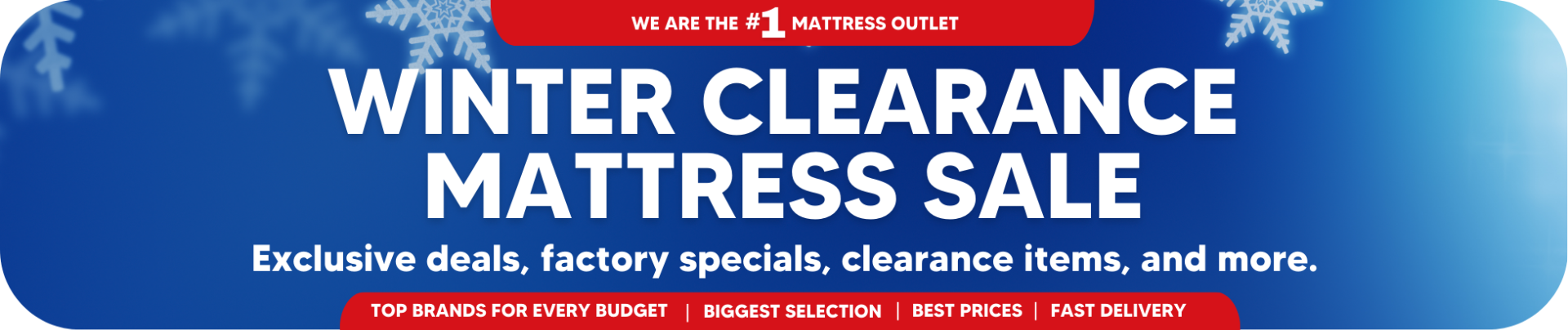 Winter Clearance Mattress Sale Banner