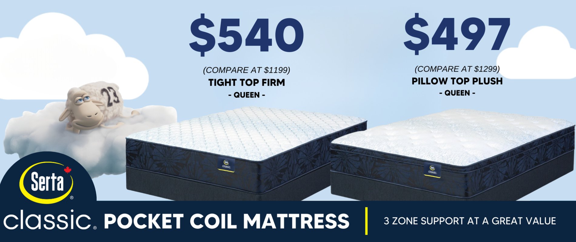 Serta Pocket Coil Firm Mattress Sale Banner