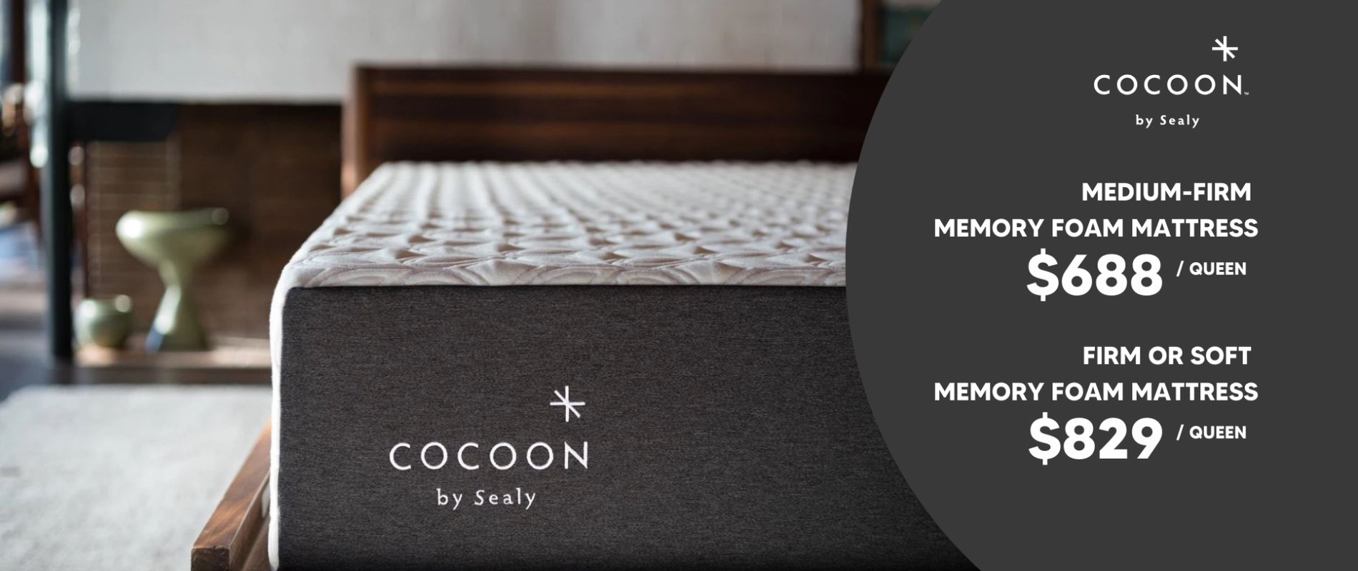 Sealy Cocoon Memory Foam Mattress Sale Soft or Firm