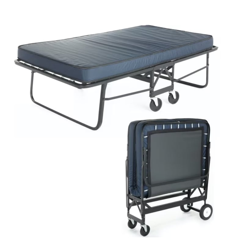 Rollaway Bed (with Poly Deck) Professional-Grade/Hospitality Heavy-Duty Folding Cot - Single/Twin