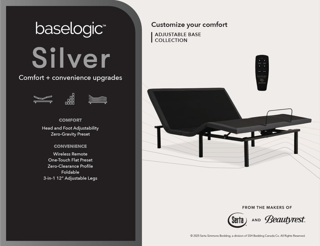 SERTA® baselogic™ SILVER Adjustable Base - Spec