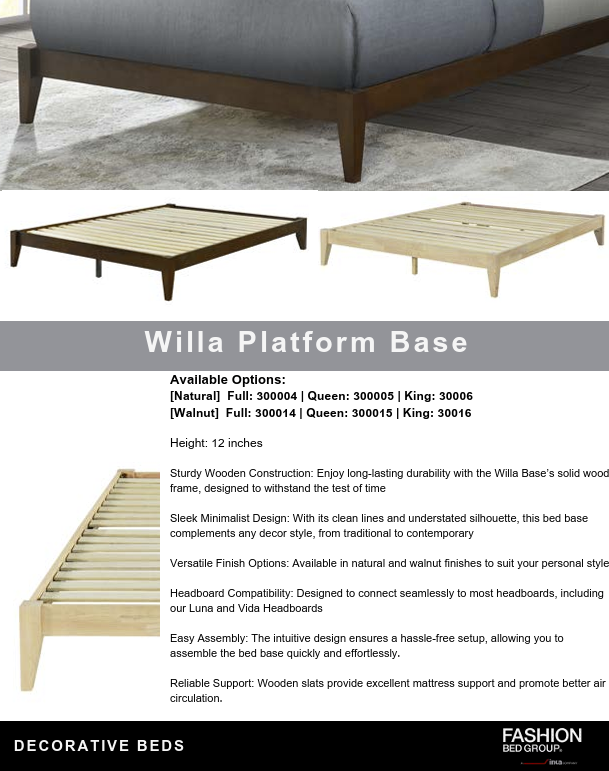 Willa Platform Base Information Card
