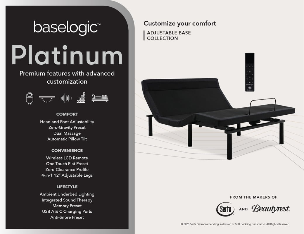 SERTA® baselogic™ PLATINUM Adjustable Base - Spec