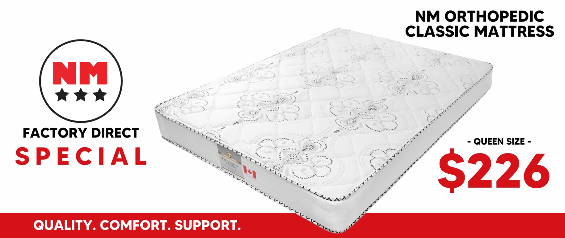NM Orthopedic Classic Mattress Sale Banner