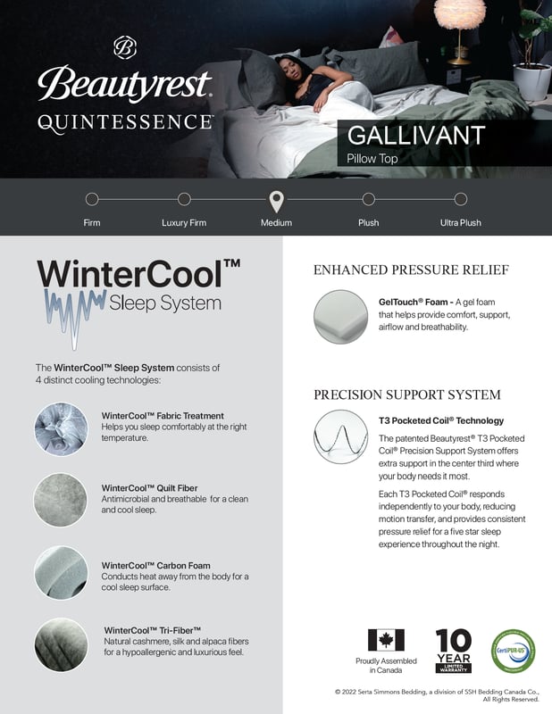 BEAUTYREST Quintessence Tight Top Medium-Firm Mattress Spec