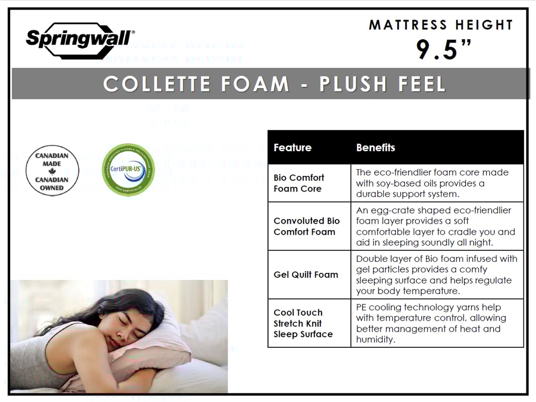 SPRINGWALL 9 Foam Euro Top Plush Mattress - Collette Spec