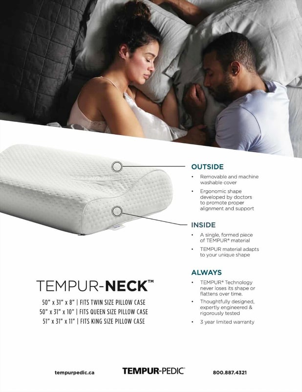 TEMPUR-Neck Pillow Medium Profile: Comfort & Next Day Shipping