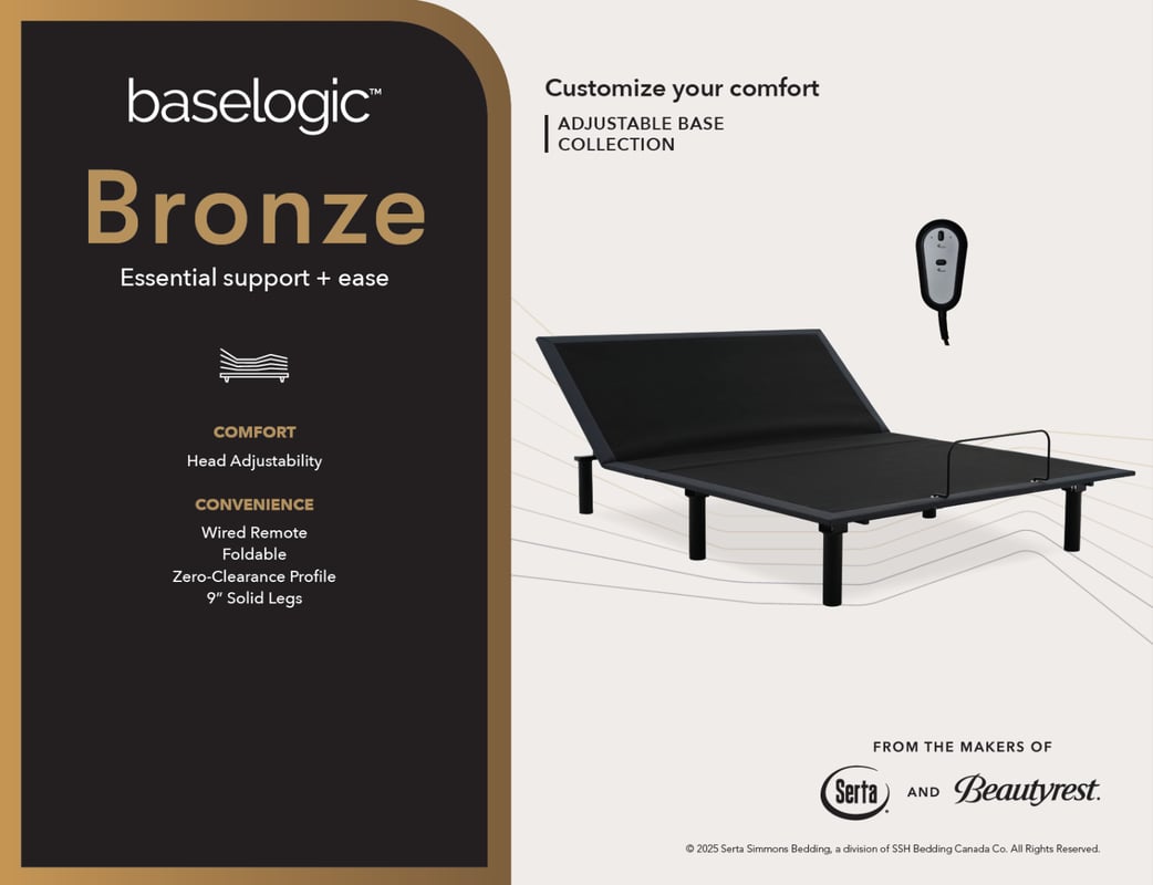SERTA® baselogic™ BRONZE Adjustable Base - Spec