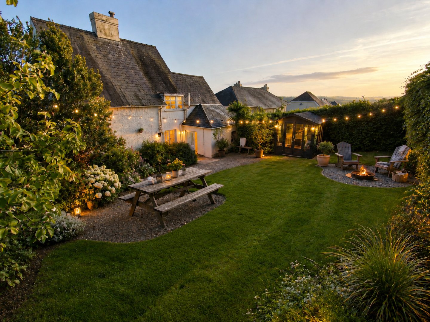 Back lawn after