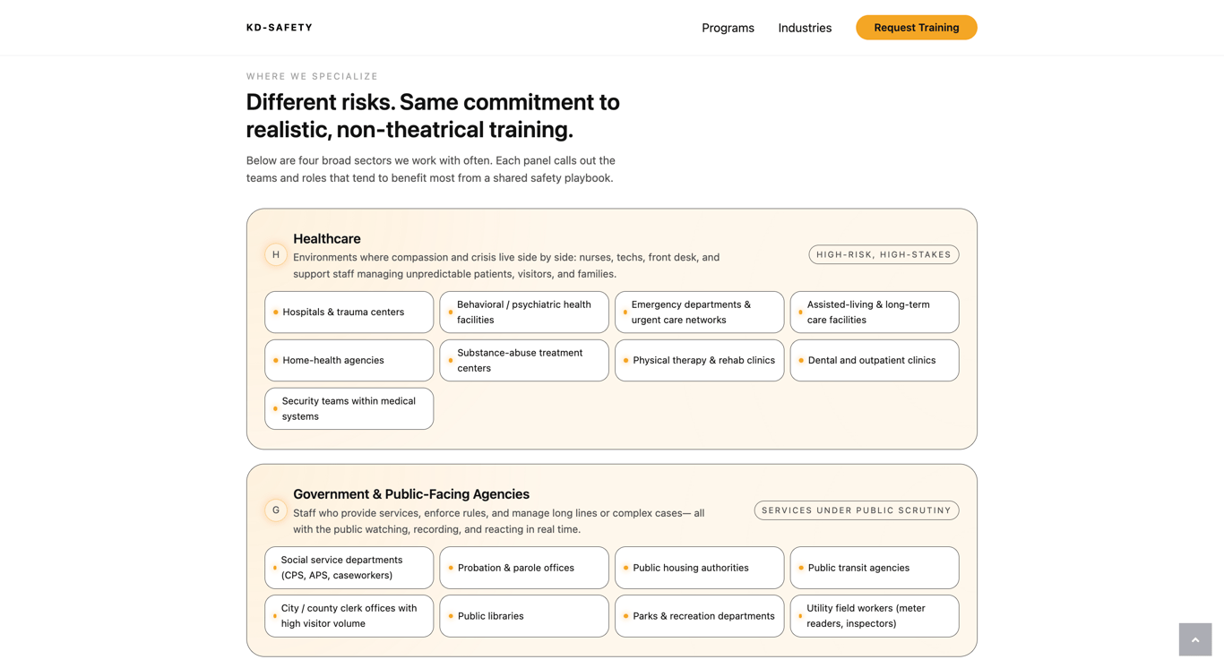 KD-Safety training flow slide