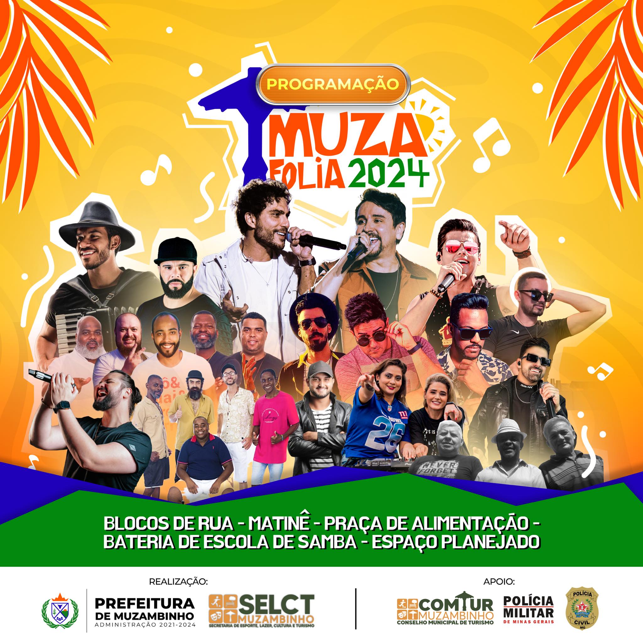 Prefeitura divulga atrações do Carnaval de Muzambinho em 2024