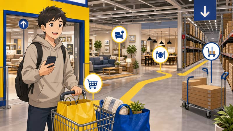 IKEAでの買い物全体の流れ