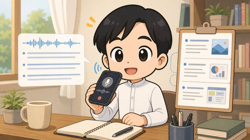レコーダーの文字起こしとクリップボードを活用する