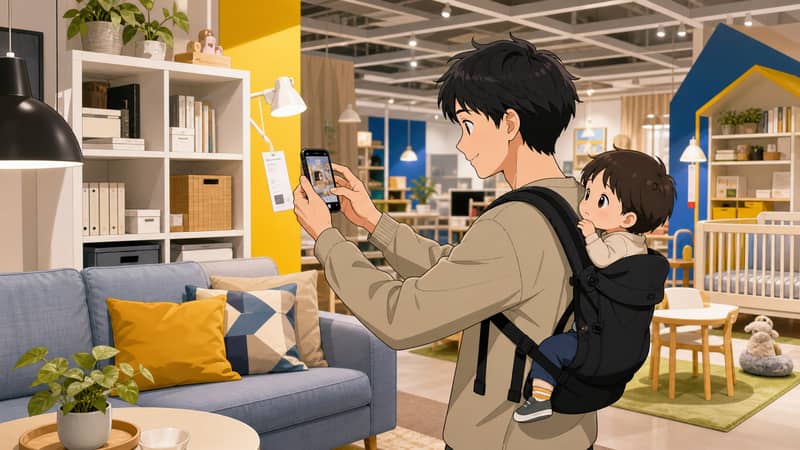 ショールームで気になる商品を記録する流れ