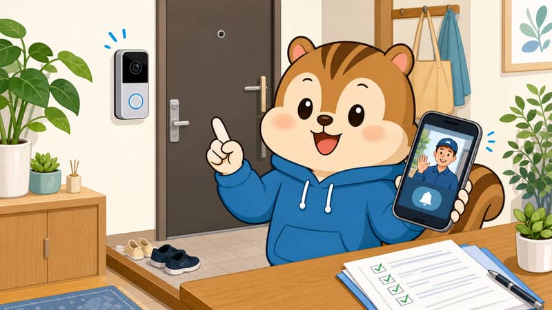 玄関に設置したカメラ付きドアホンと申請準備