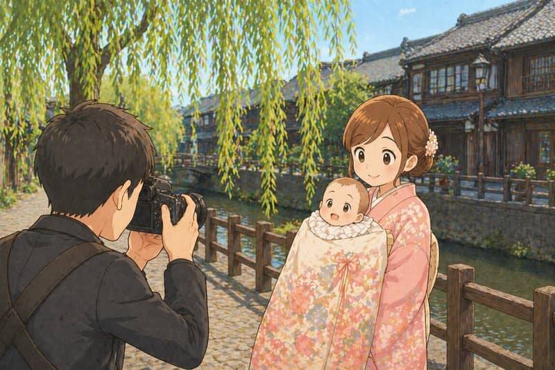 佐原の街並みで撮影