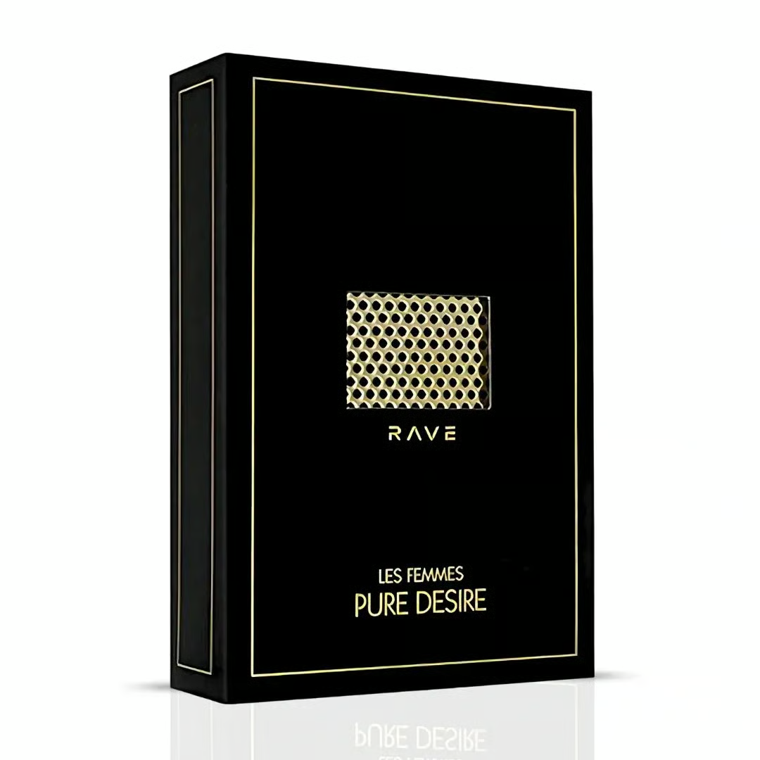 box Pure Desire Gold Rave fragrance warm amber vibe premium Malaysia