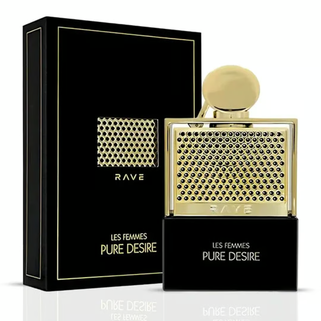 Pure Desire Gold Rave perfume aroma spicy amber woody sesuai event malam Malaysi