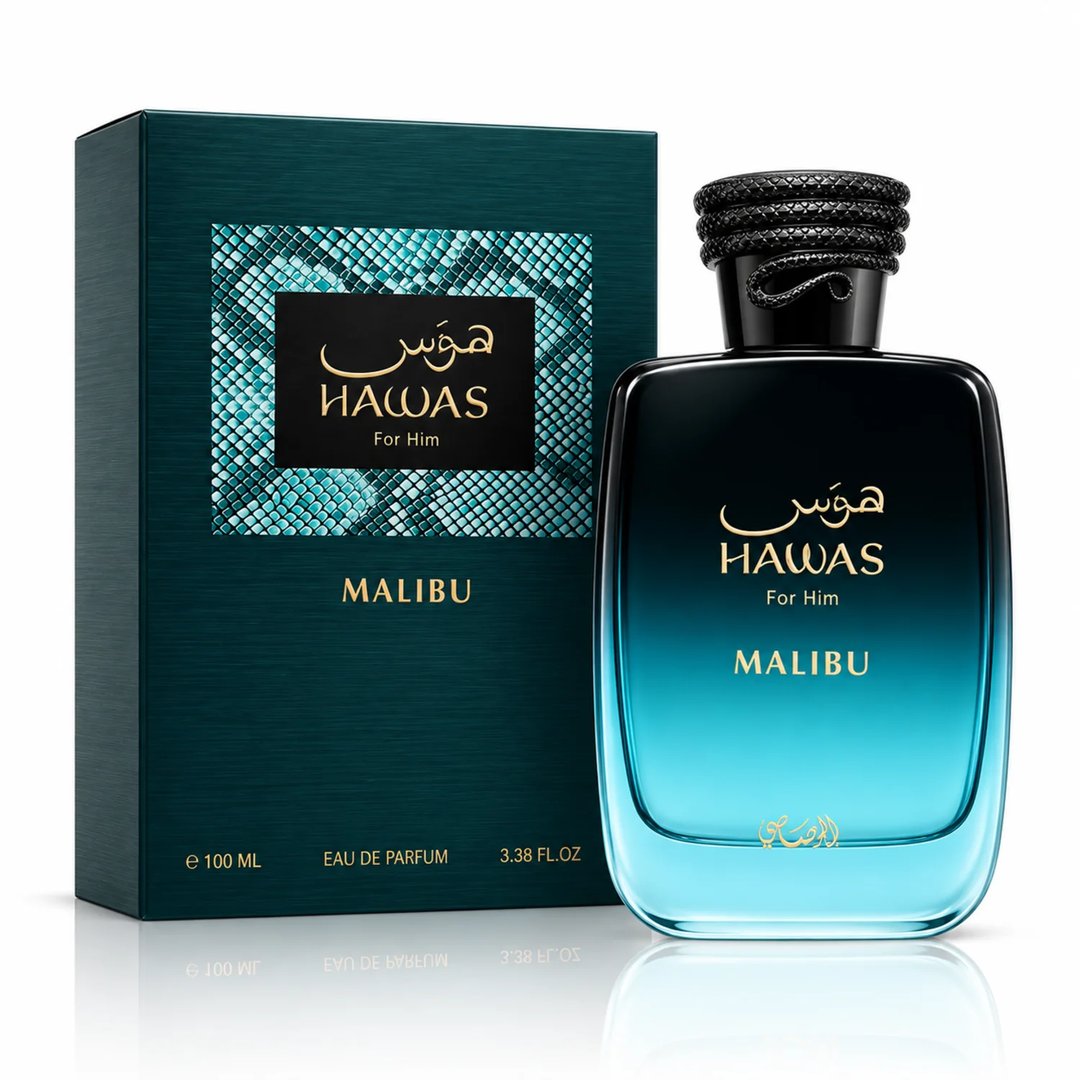 Rasasi Hawas Malibu EDP 100ml – Fruity Amber for Men