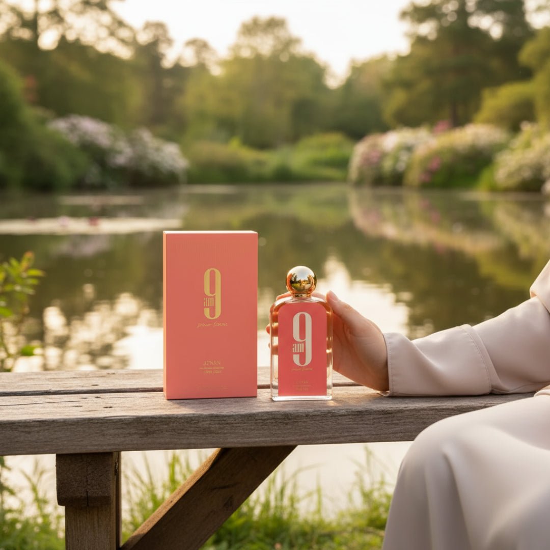 minyak wangi wanita 9 AM Afnan taman lake garden malaysia green morning hadiah