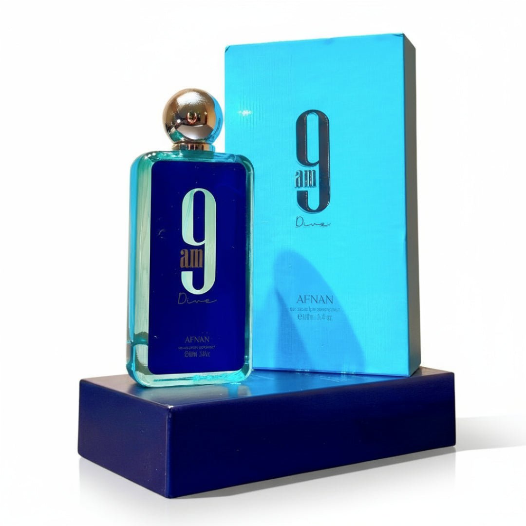 Kotak 9AM Dive by Afnan perfume original EDP lelaki vibe blue fresh sesuai hadiah Malaysia