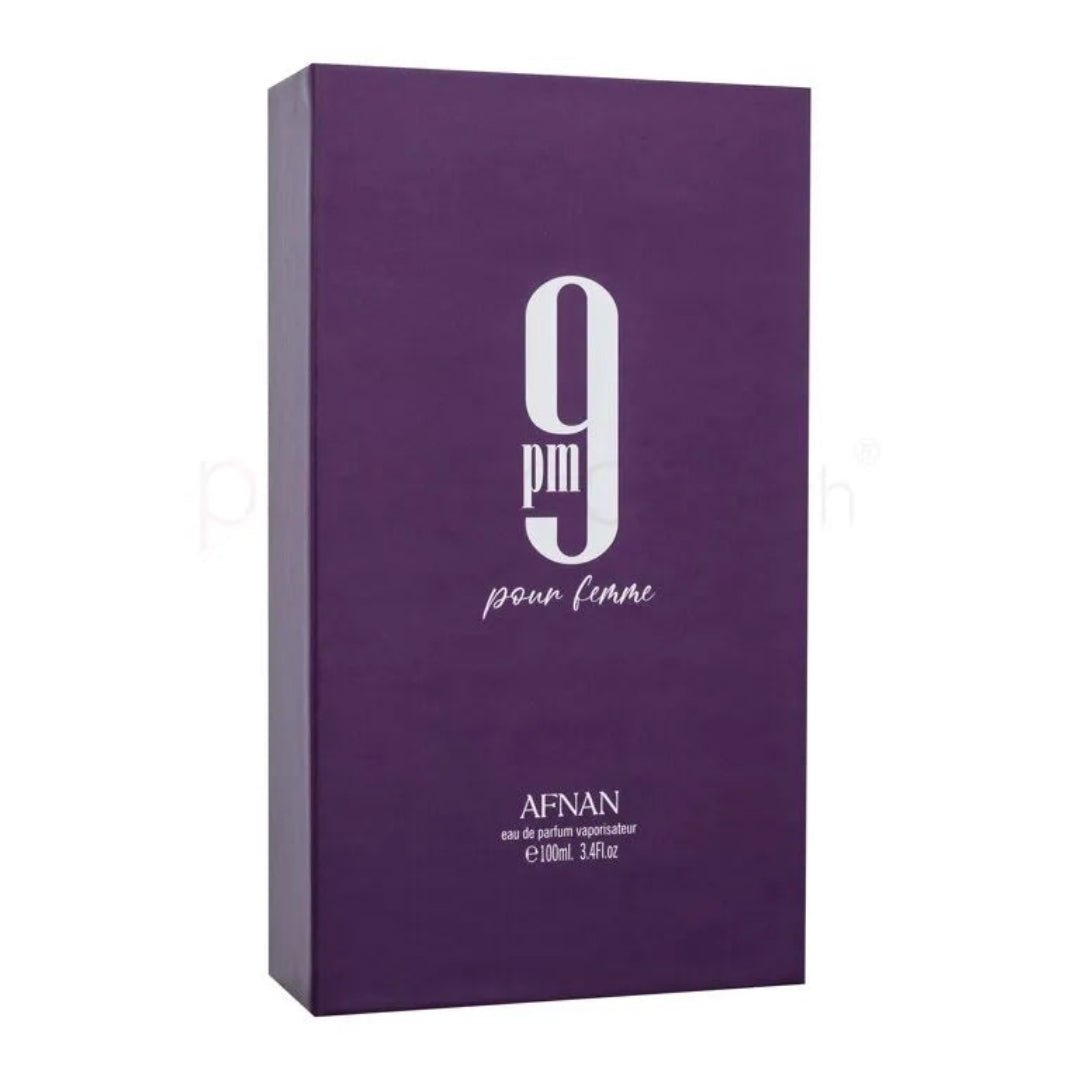 Kotak 9PM Pour Femme by Afnan perfume original EDP wanita vibe premium floral vanilla hadiah girlfriend Malaysia