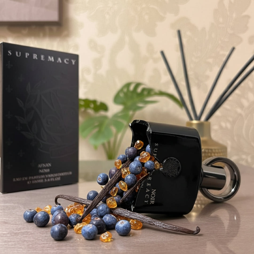 Supremacy Noir Afnan minyak wangi lelaki viral Malaysia &ndash; Green Woody Aromatic bottle Premium fragrance collection Malaysia