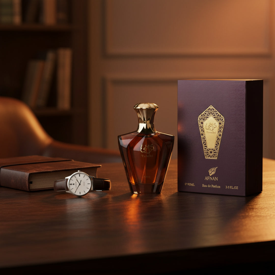 Turathi Brown Afnan perfume men malaysia warm wood desk gentleman style hadiah lelaki