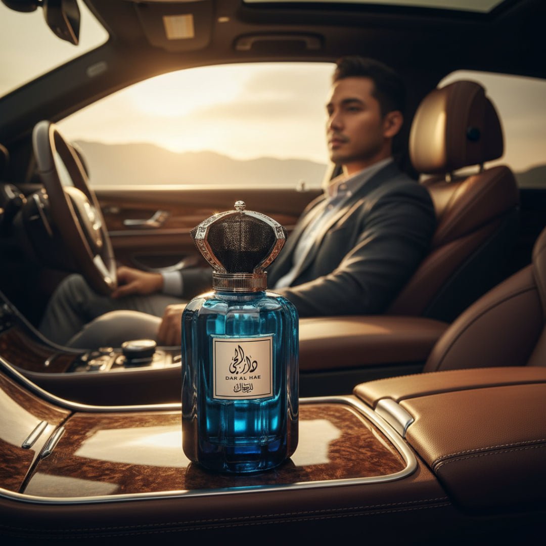 Dar Al Hae men perfume Malay man luxury car brown leather warm arabic malaysia