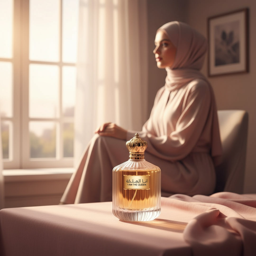 I Am The Queen atas meja balkoni merah jambu