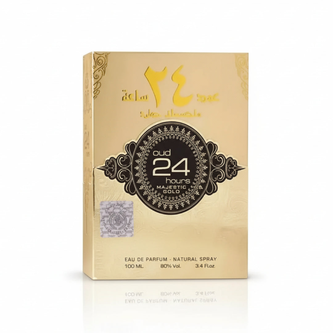 Oud 24 Hours Majestic perfume lelaki aroma warm amber vanilla sesuai evening wear Malaysia