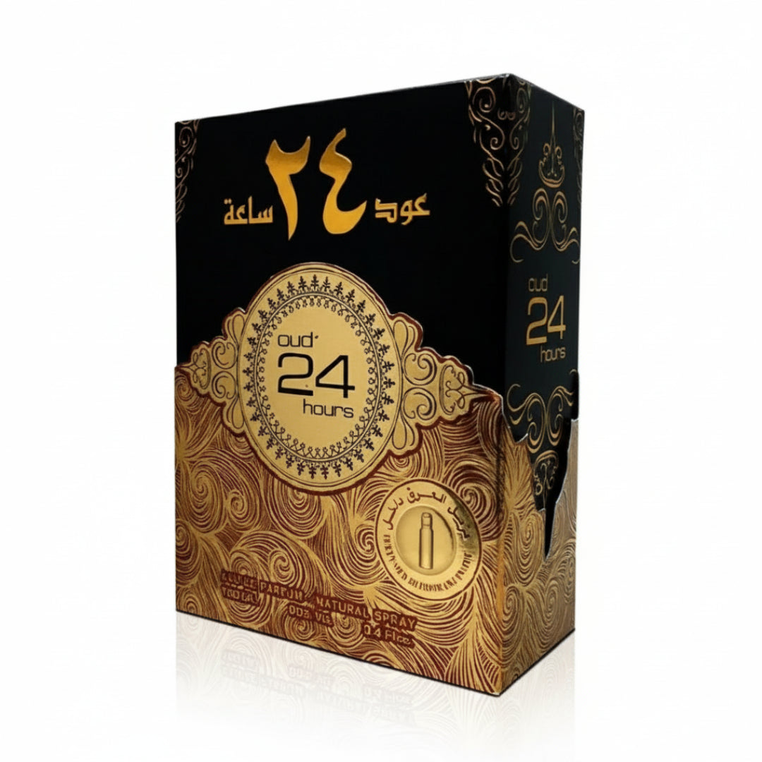 Oud 24 Hours perfume man aroma warm amber sweet woody sesuai evening wear Malaysia