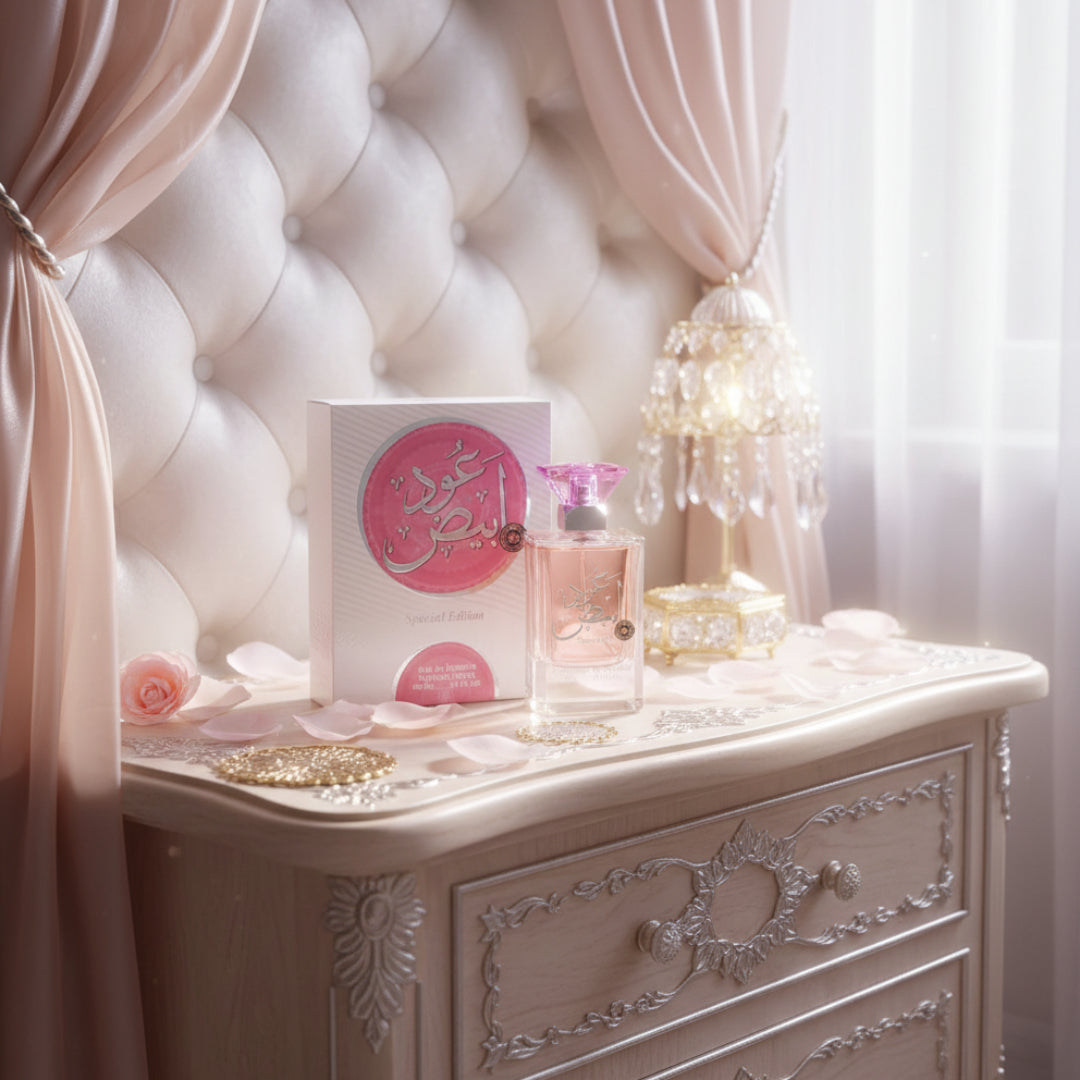 oud abyad minyak wangi wanita bilik tidur putih emas malaysia