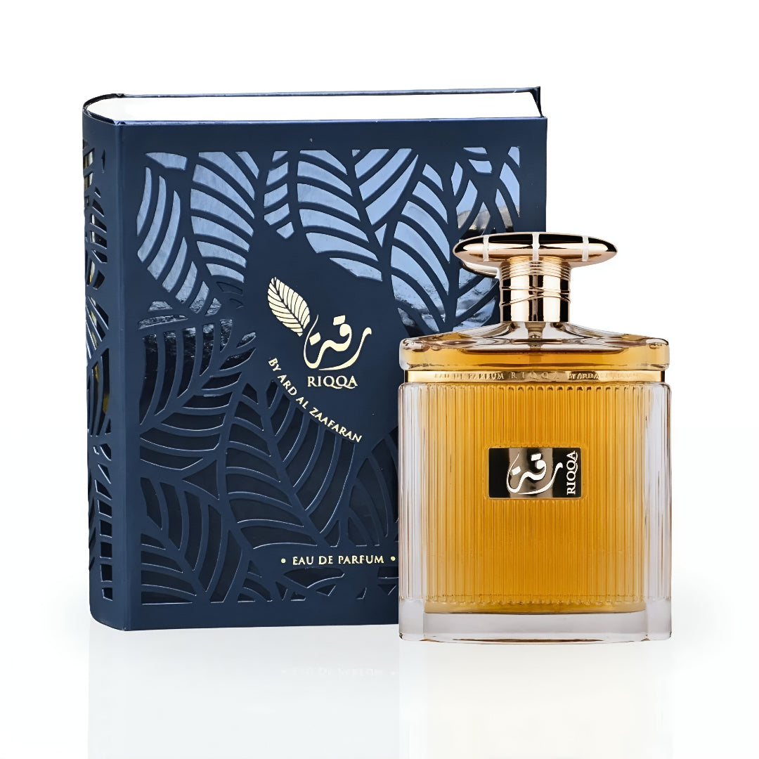 Riqqa Zaafaran perfume lelaki aroma amber woody strong sesuai event malam Malaysia