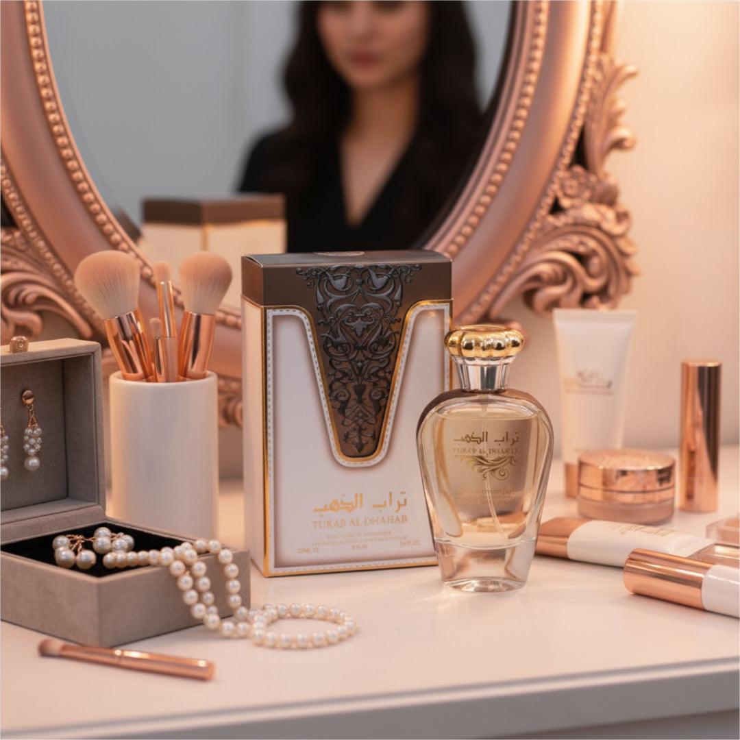 Turab Al Dhahab di meja solek, vibe glam wanita Malaysia