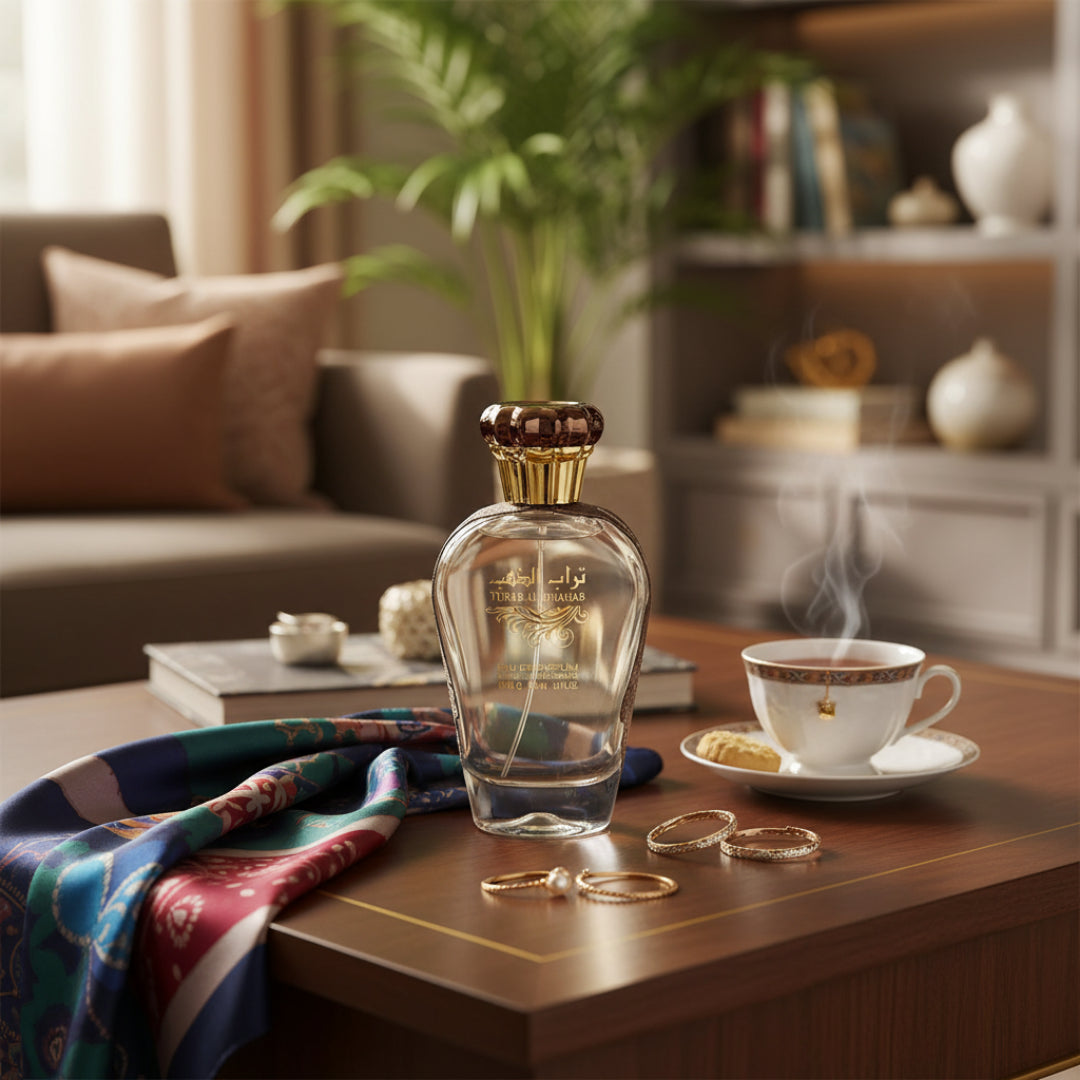 Turab Al Dhahab atas meja kopi, mood wanita Malaysia elegan