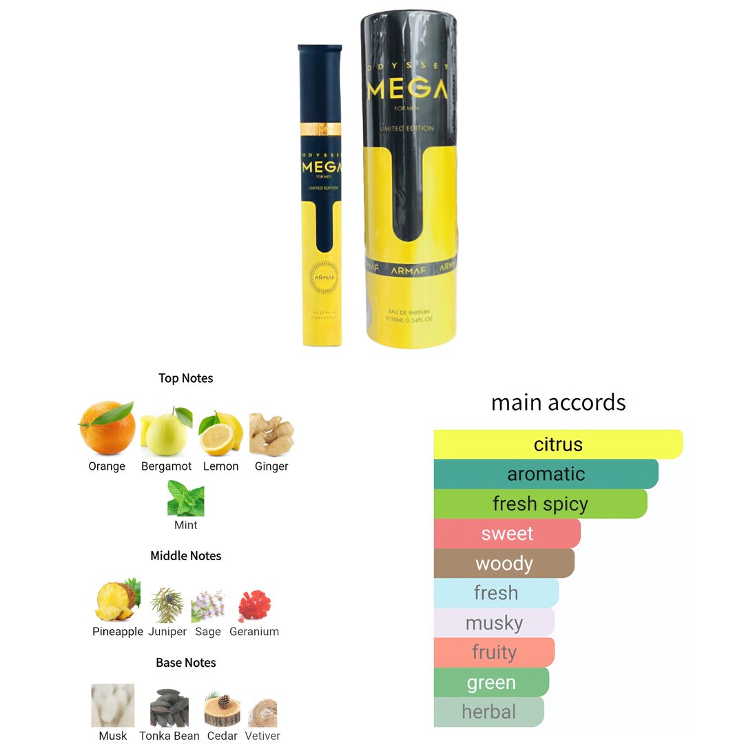 Armaf Armaf Odyssey Mega Man Eau de Parfum 10ml Decant &ndash; Perfume for Men feature on homepage bottle - view 3 - Premium fragrance collection Malaysia