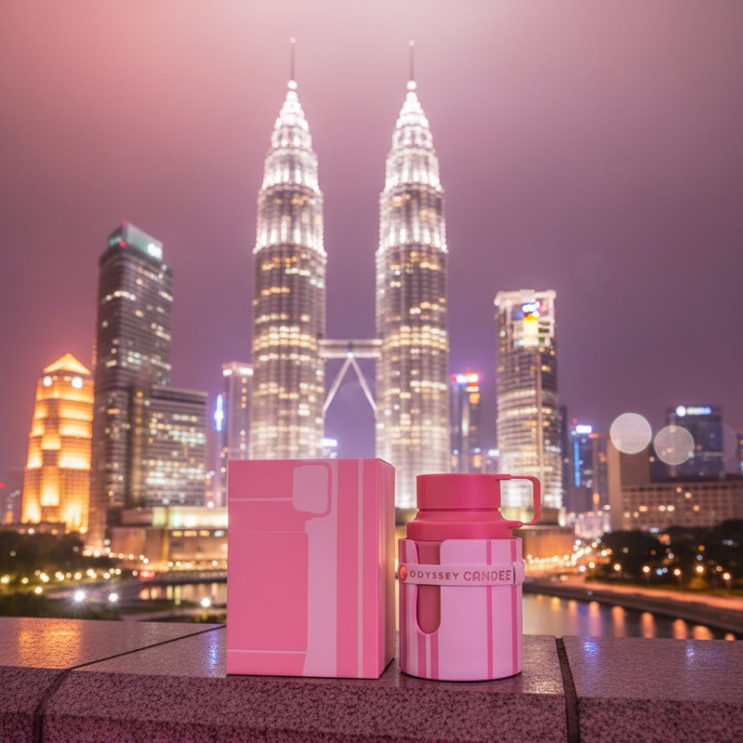 odyssey candee di KLCC Esplanade malam pink
