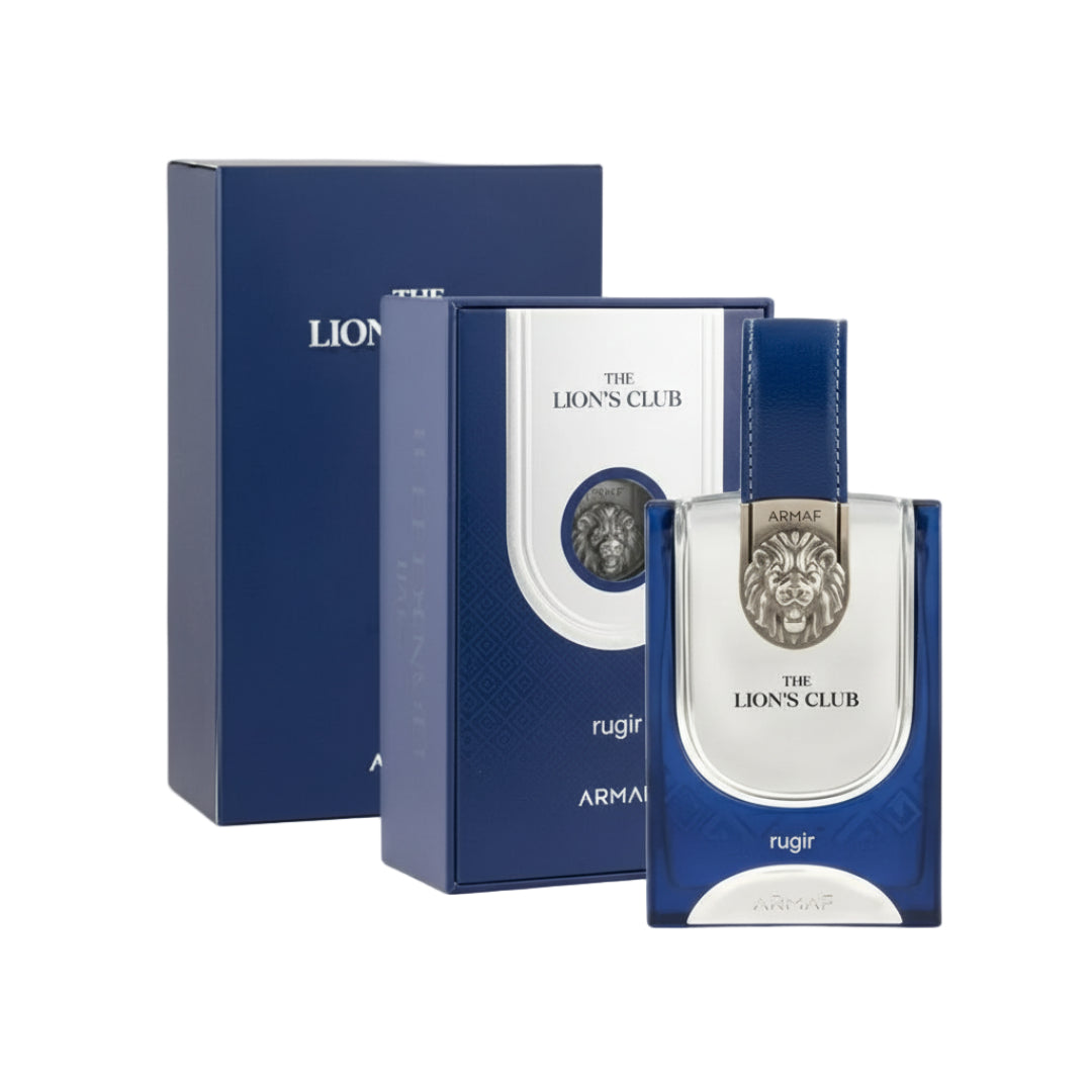 Box dan botol Rugir Lions Club Armaf fragrance lelaki warm spicy vibe premium Malaysia