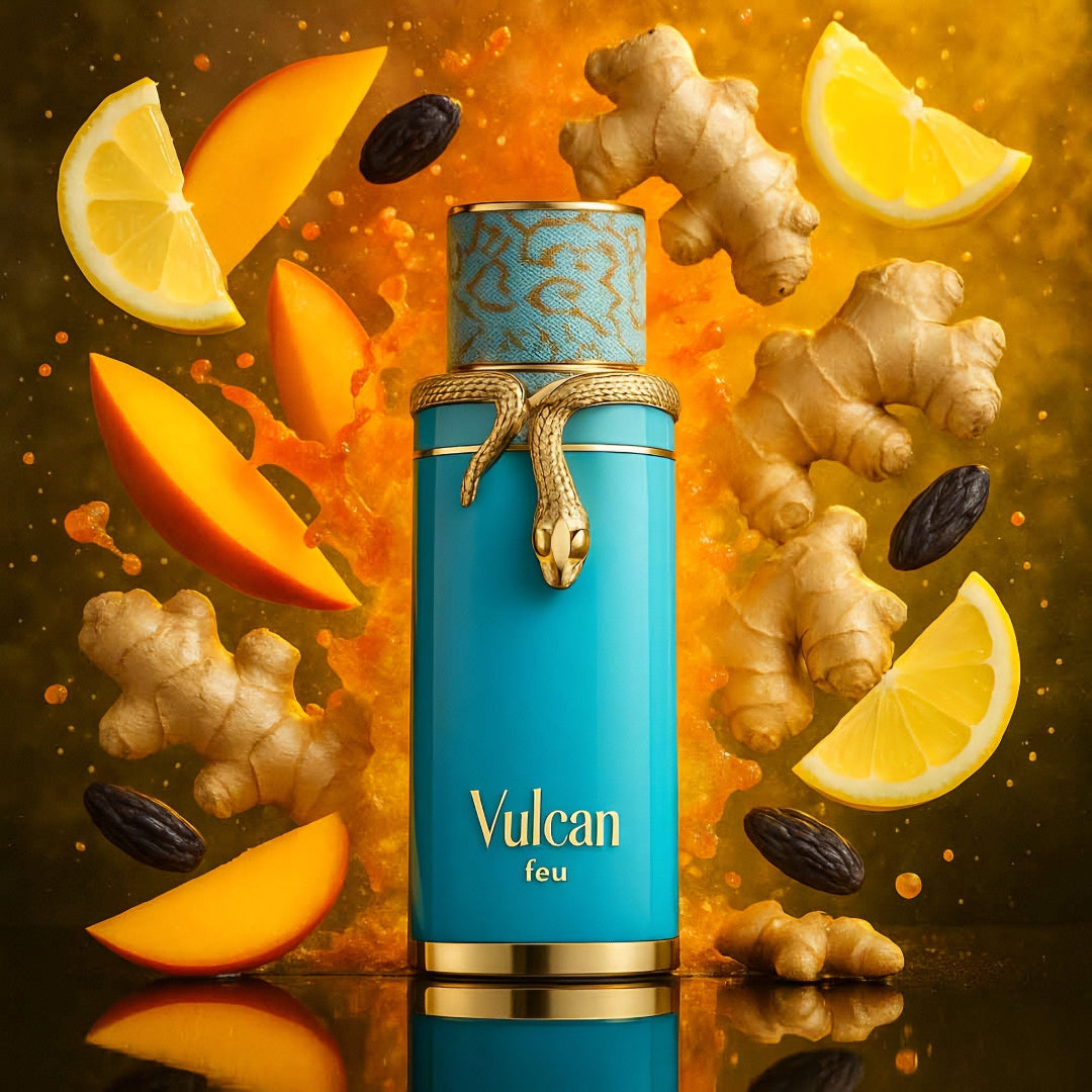 Botol Vulcan Feu French Avenue minyak wangi lelaki aroma smoky warm sesuai outing