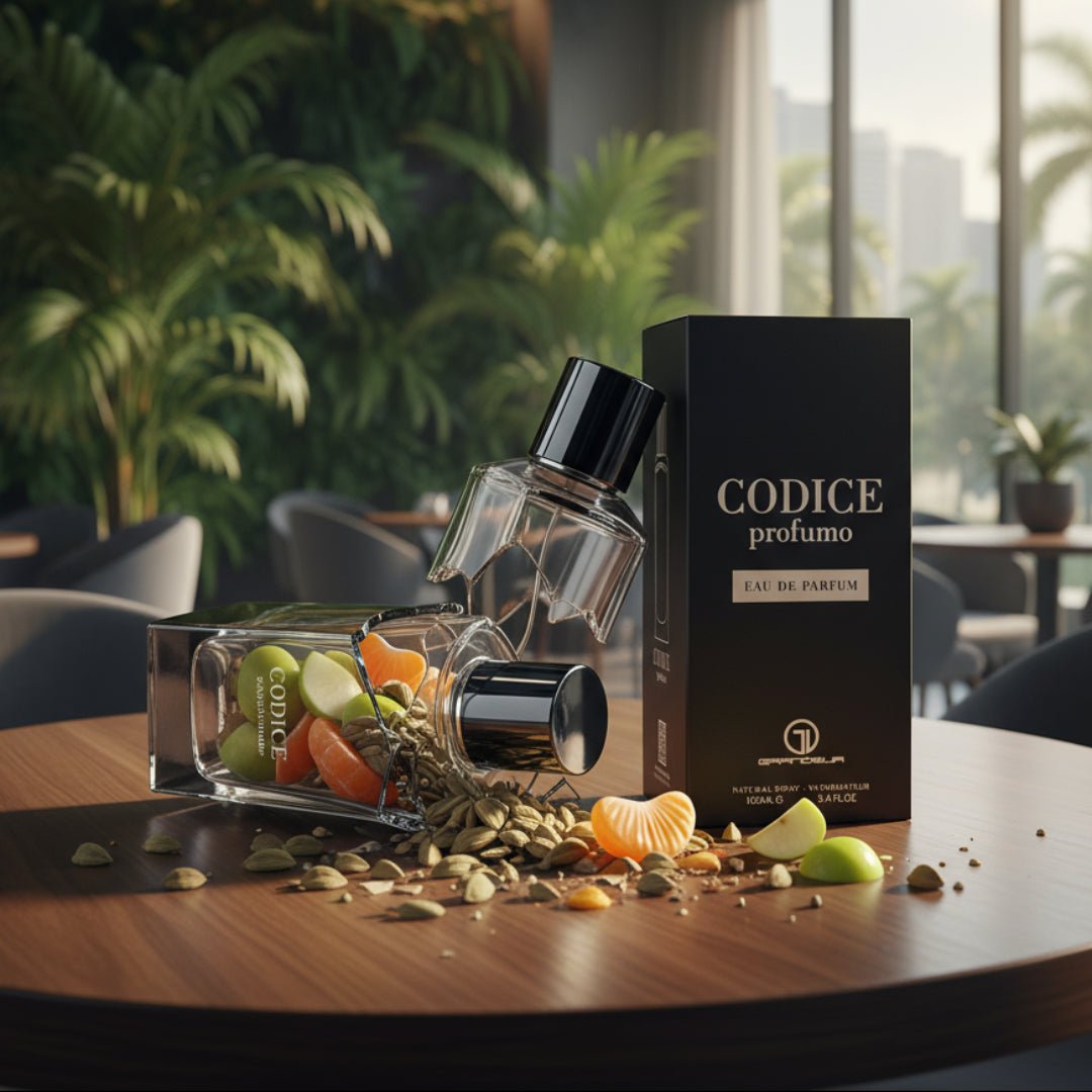 CODICE profumo Eau de Parfum bottle and packaging on a white background