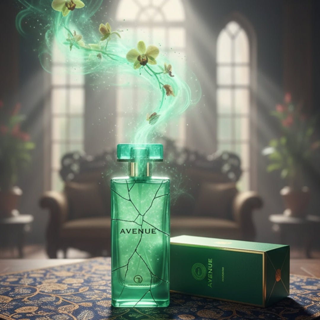 Avenue London EDP 100ml perfume by Grandeur Elite &ndash; bottle front view &ndash; long lasting fragrance original Malaysia. Minyak wangi Avenue London 100ml pandangan depan &ndash; perfume tahan lama original Malaysia