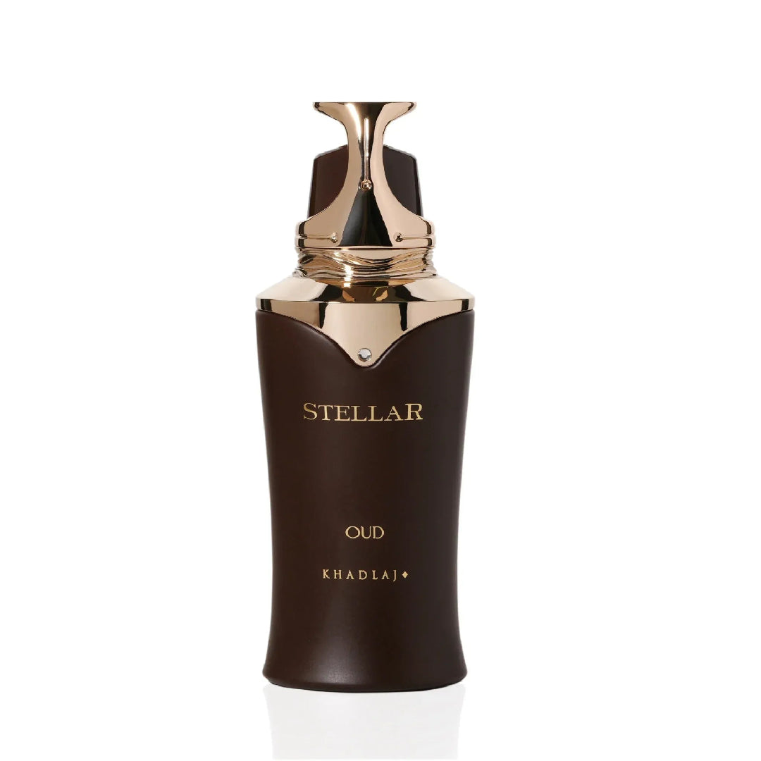 Stellar Oud perfume bottle on a white background