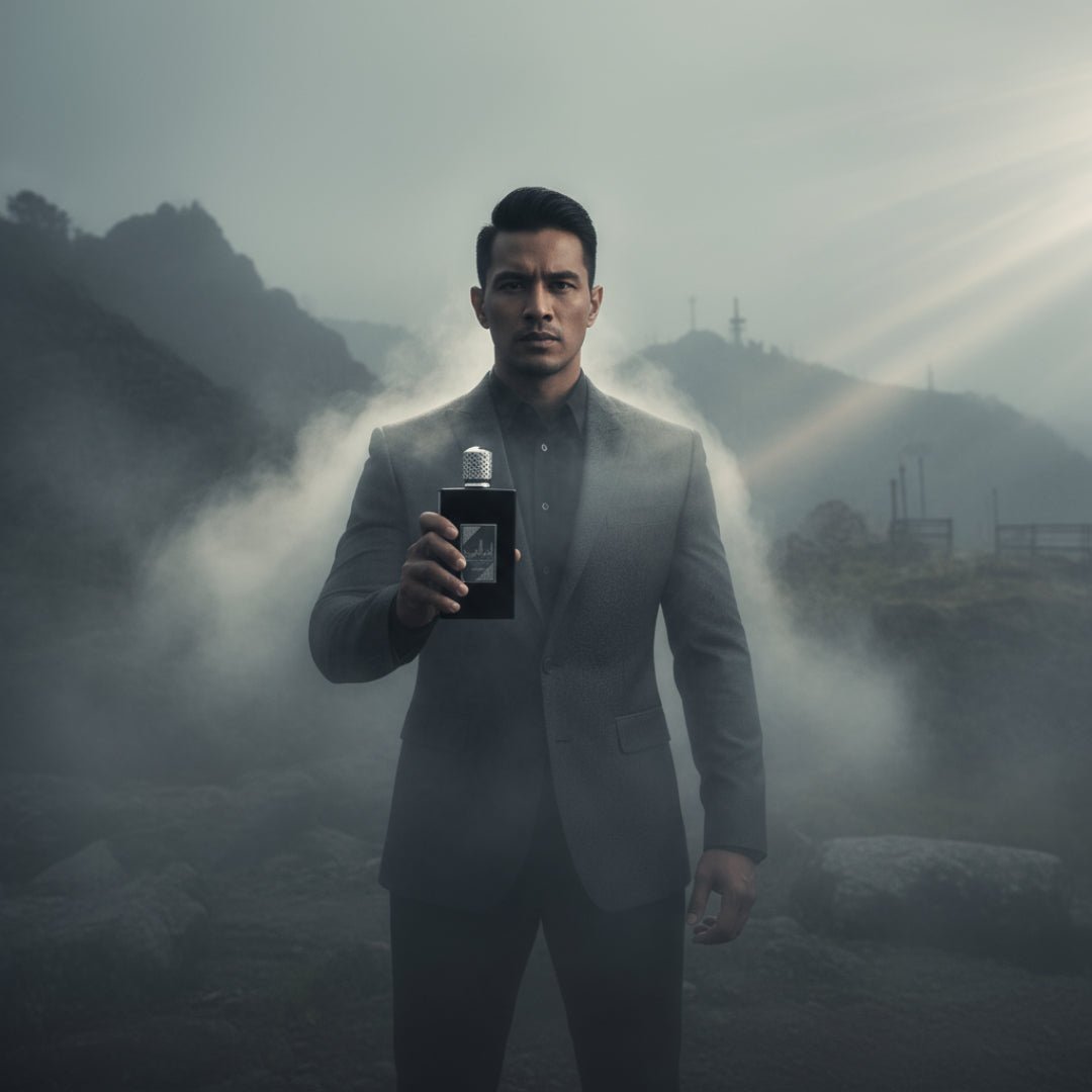 Ameer Al Arab Asdaaf with Malay man in Genting Highlands fog masculine malaysia