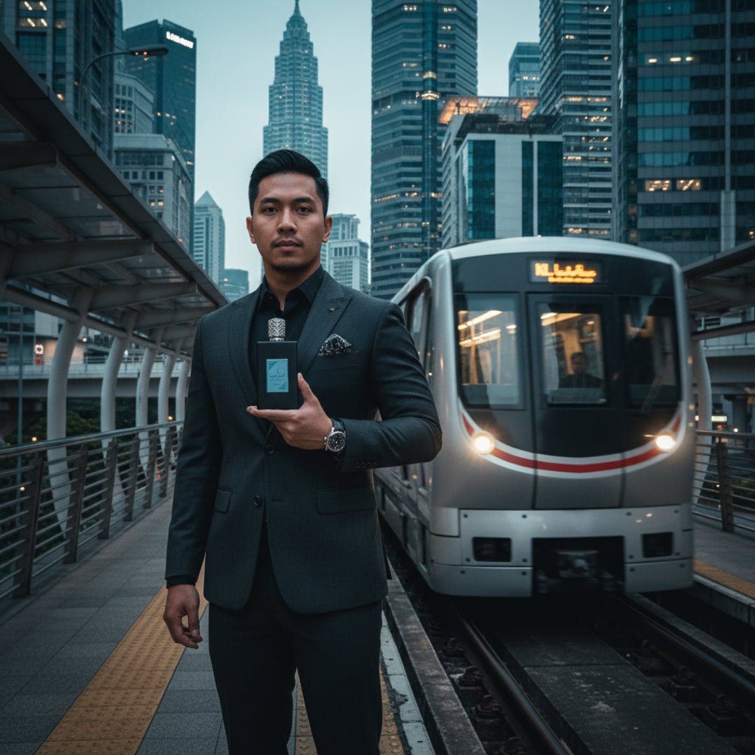 Ameer Al Arab Asdaaf with Malay man near KL monorail urban masculine malaysia
