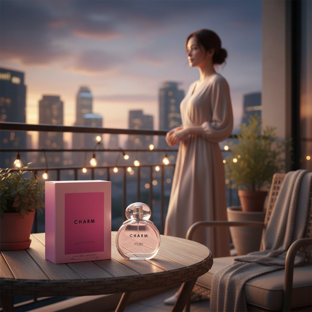 charm wanita melayu balkoni waktu senja